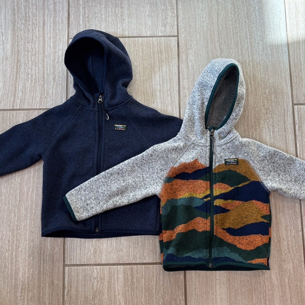 Two L.L. Bean Full-Zip Sweater Fleece - Size 12-18 Months